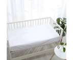 Soft Waterproof Cot Mattress Protector Standard Fitted Sheet (White)