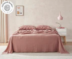 Natural Home 100% European Flax Linen Sheet Set - Rose Gold