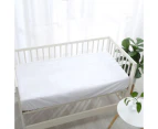 Soft Waterproof Cot Mattress Protector Boori Fitted Sheet (White)