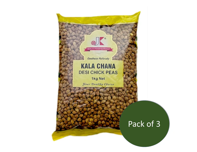 Ma Ka Kitchen Chick Pea Tyson (Kala Chana) - 1kg (1 x Pack of 3)