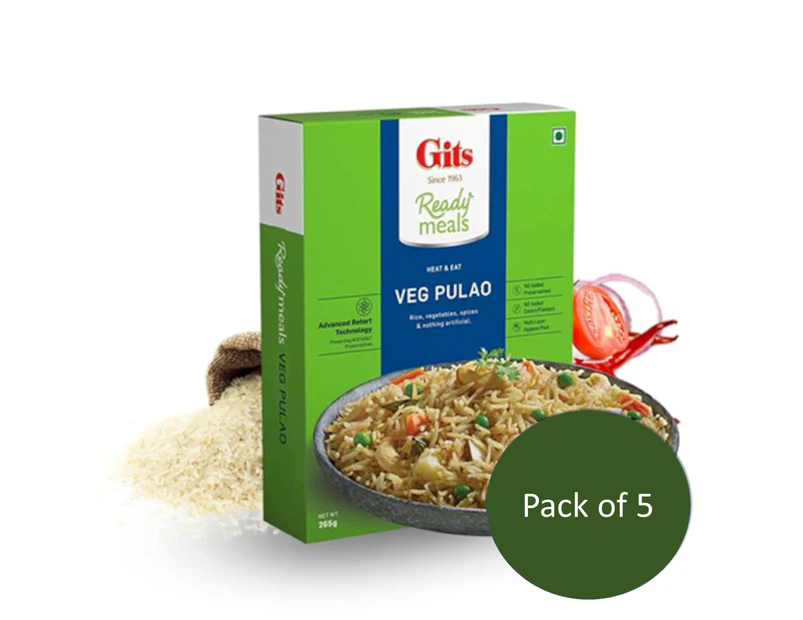 Ma Ka Kitchen GITS Vegetable Pulao - RTE - 300g (1 x Pack of 5)