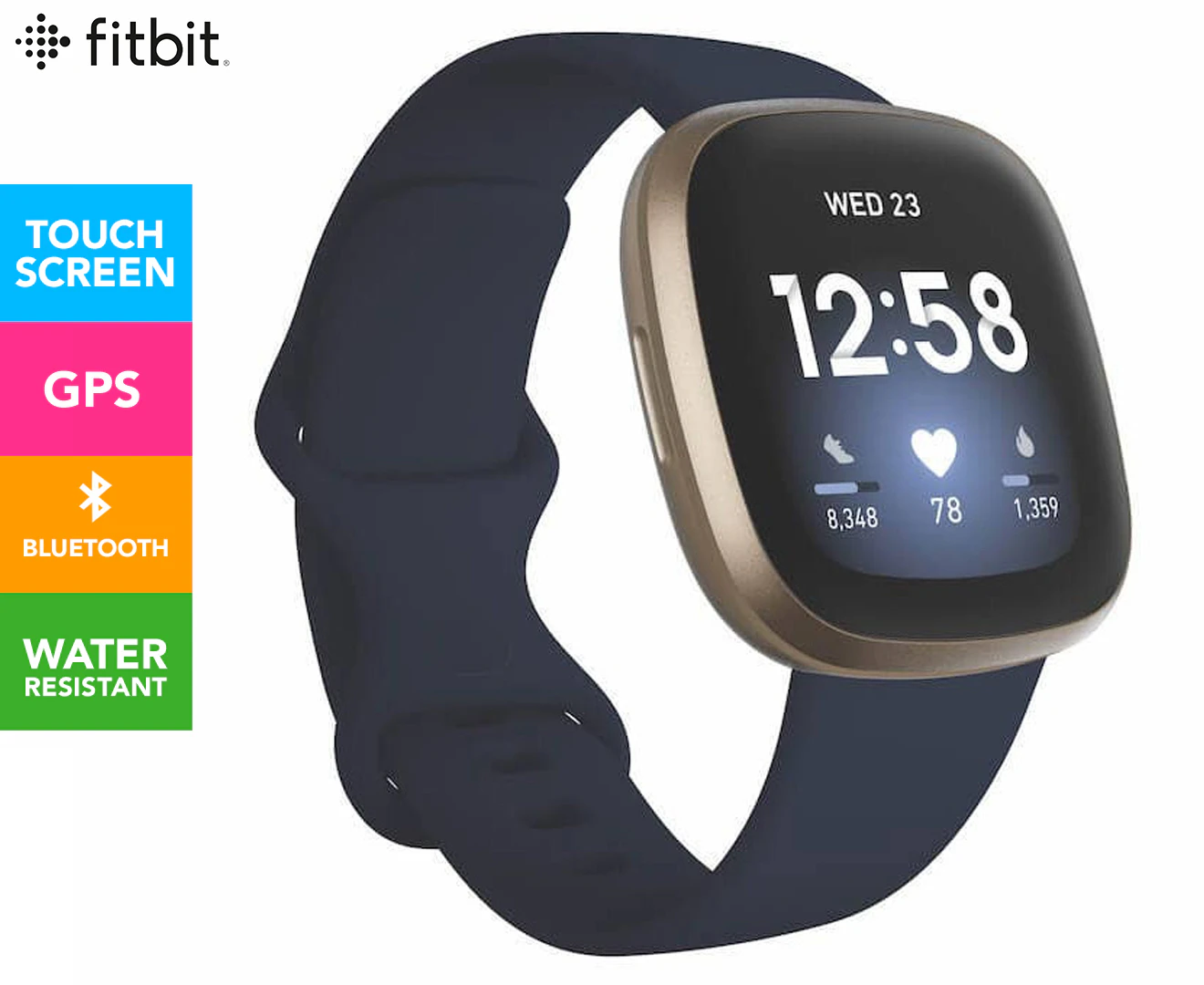 Fitbit Versa 3 Advanced Fitness Watch - Blue