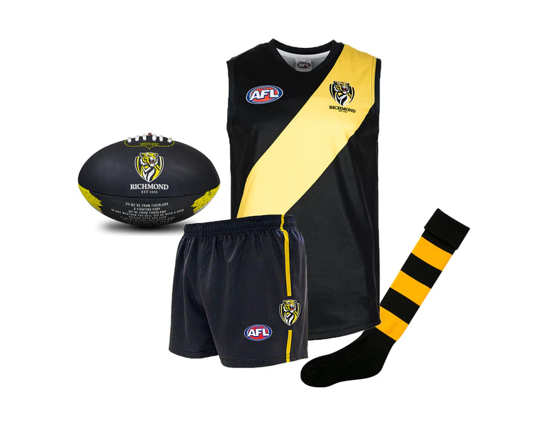 Richmond Tigers AFL Footy Junior Youths Kids Auskick Playing Pack with Football