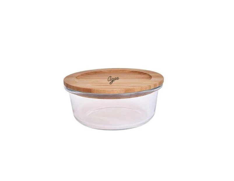 Glass Container With Bamboo Lid - 400mL