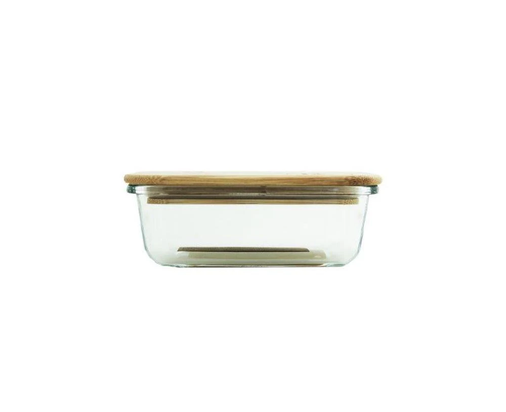 Glass Container With Bamboo Lid - 640mL