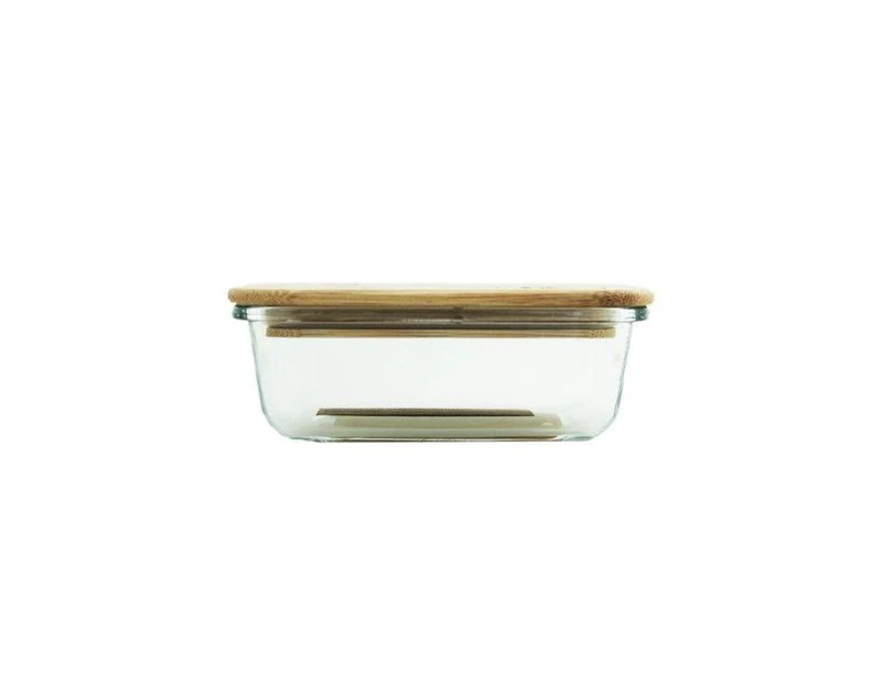 Glass Container With Bamboo Lid - 640mL