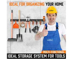 HORUSDY 64 Inch Adjustable Garden Storage System,Wall Mount Tool Organizer,Tool Hangers for Mop and Broom Holder Shovel, Rake, Broom,Mop Holder,Etc.