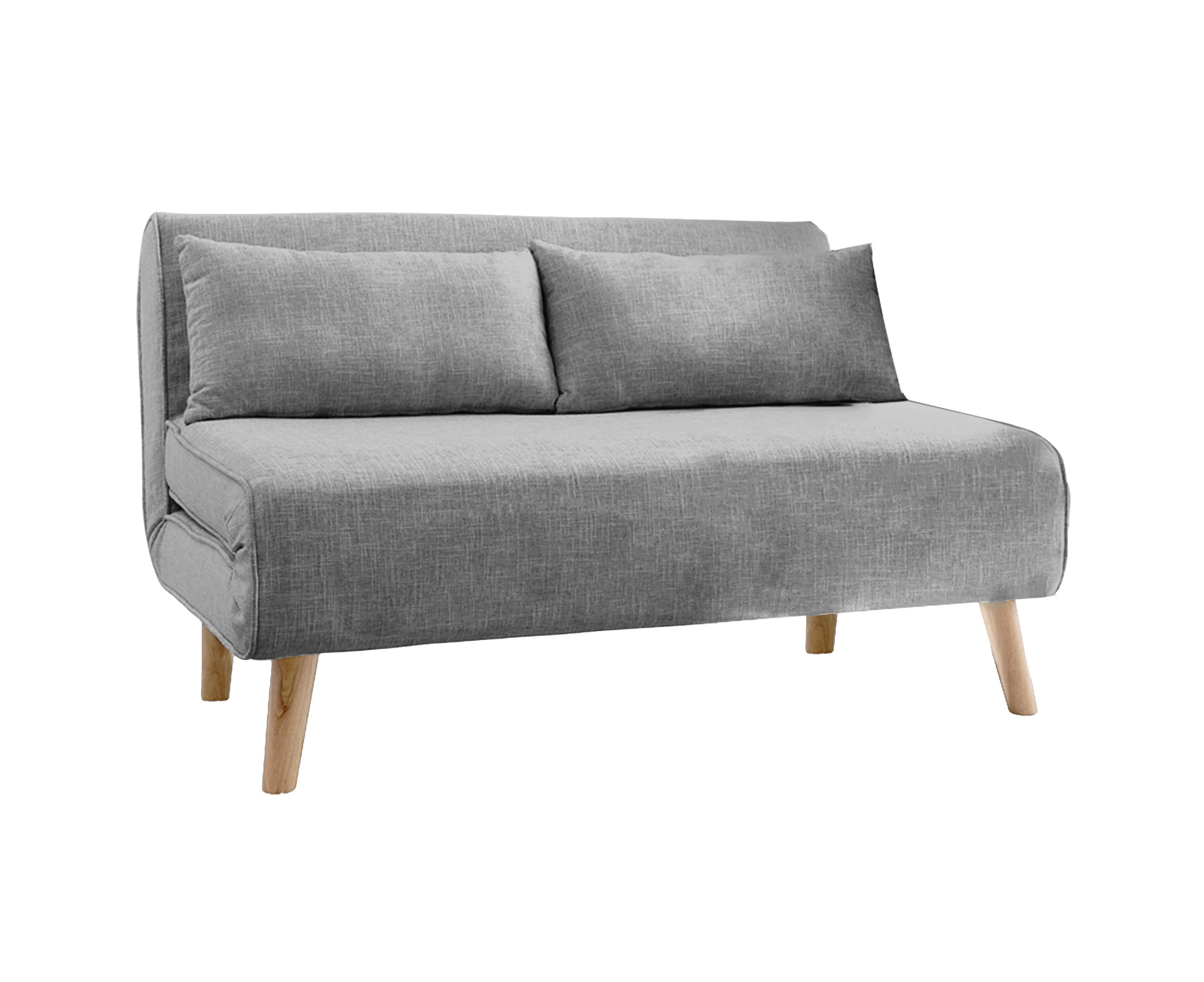 Sarantino 2-Seater Adjustable Sofa Bed Lounge Faux Linen - Grey