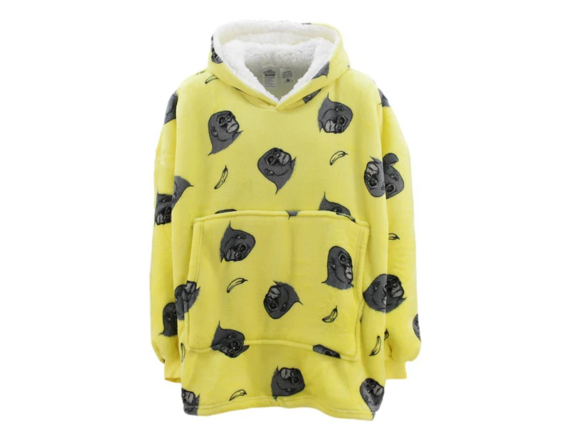 FIL Kids Oversized Hoodie Blanket Plush Warm Fleece Soft Pullover - Gorilla/Yellow