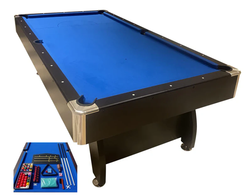 Pool Table 8FT Ball Return Billiard Snooker Table 25mm Table Top With Accessories