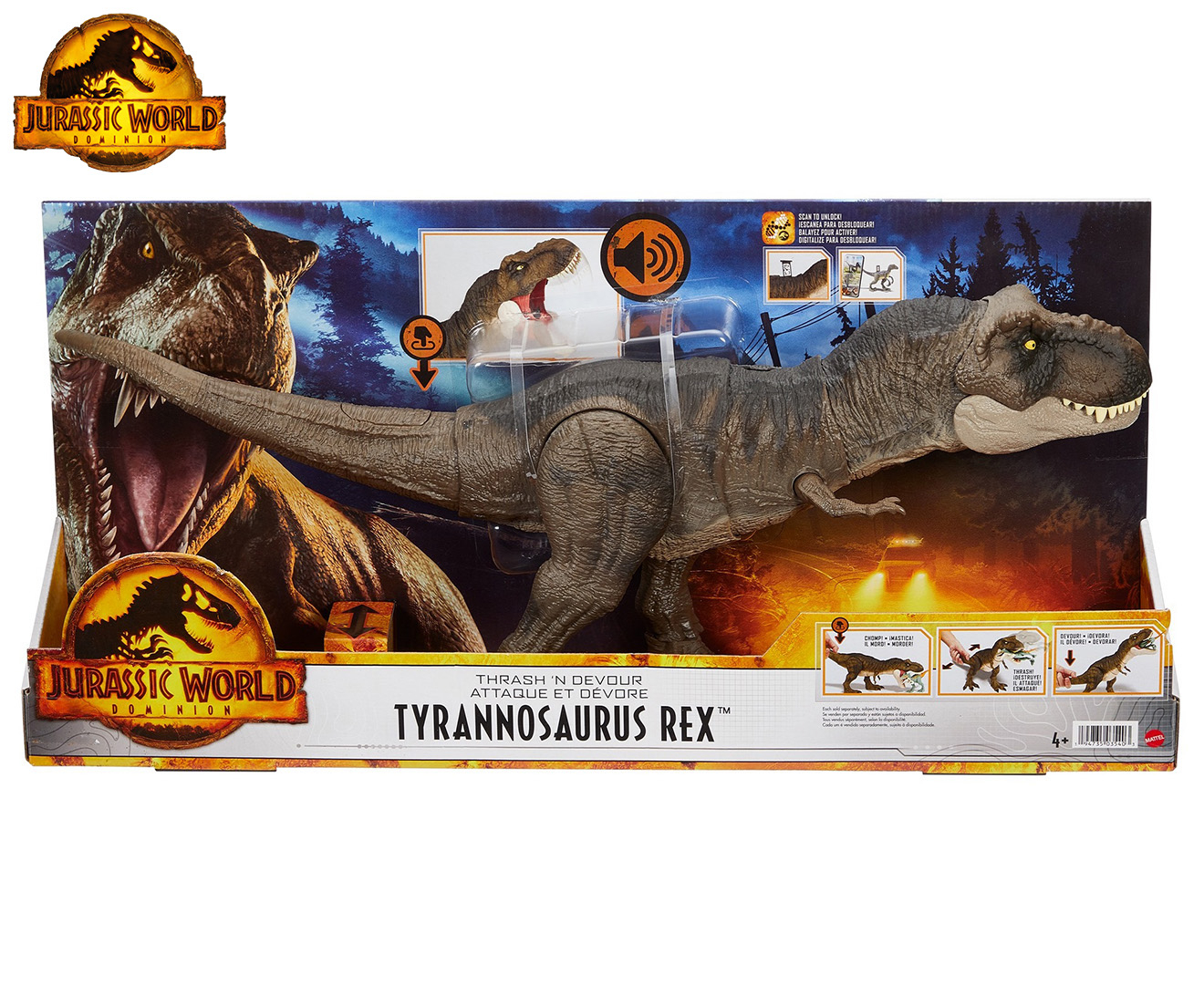 Jurassic World: Dominion Thrash 'n Devour Tyrannosaurus Rex Dinosaur ...