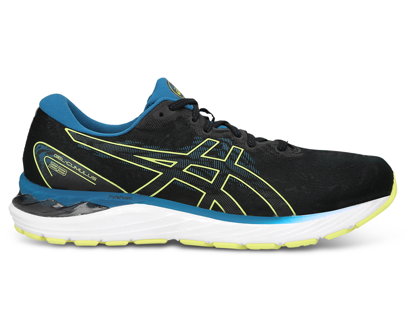 ASICS Men s GEL Cumulus 23 Running Shoes Black Glow Yellow