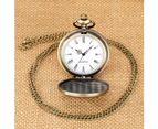 Vintage Men's Quartz Pendant Pocket Watch Cat Head Pattern Thin Chain Watch