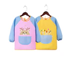 Bassion 2Pcs Art Smock for Kids School Cute Painting Waterproof Aprons with Pockets-A