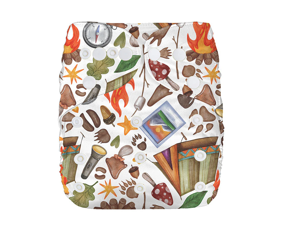 Lulu & Finn Camping Print Modern Cloth Nappy