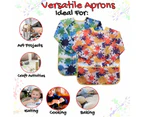 Bassion 2Pcs Kids Art Smock Painting Apron with 2 Pockets for Baking Eating Arts