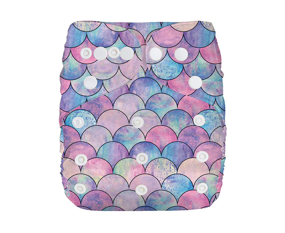 Lulu & Finn Pastel Mermaid Scales Print Modern Cloth Nappy