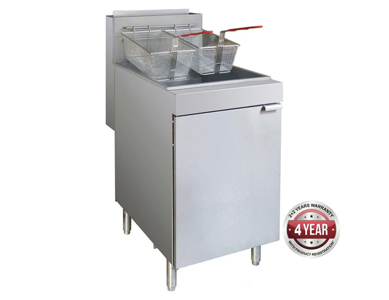 FryMAX - Superfast Natural Gas Tube Fryer RC300E Standing Deep Fryers - Silver