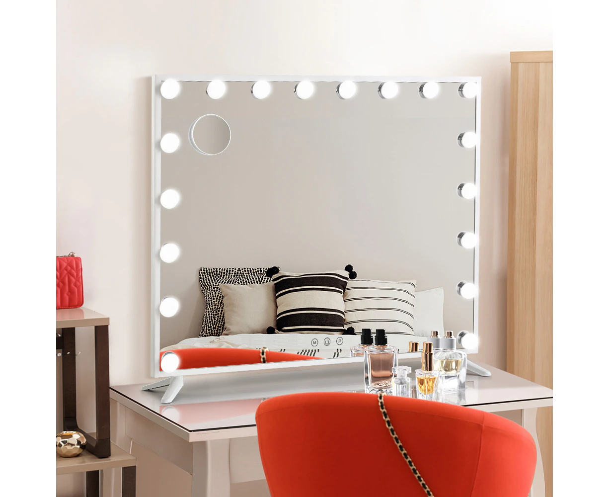 80x65cm Embellir Makeup Mirror Hollywood Vanity with LED Light White Frame