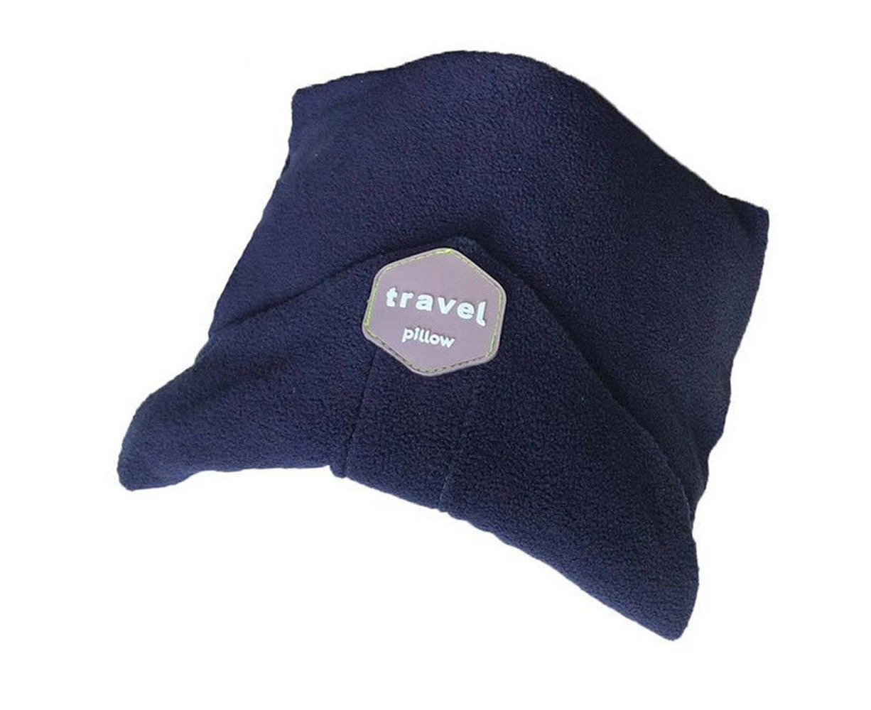 Portable Scarf Style Neck Support Travel Pillow Navy Blue