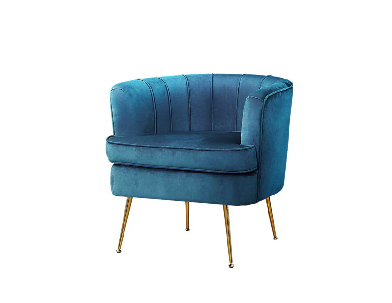 Artiss Armchair Velvet Blue Norvia