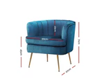 Artiss Armchair Velvet Blue Norvia