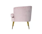 Artiss Armchair Lounge Chair Accent Armchairs Sofa Chairs Velvet Pink Couch