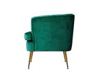 Artiss Armchair Lounge Accent Chair Armchairs Sofa Chairs Velvet Green Couch