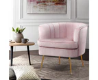 Artiss Armchair Lounge Chair Accent Armchairs Sofa Chairs Velvet Pink Couch