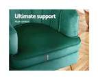 Artiss Armchair Lounge Accent Chair Armchairs Sofa Chairs Velvet Green Couch