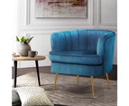 Artiss Armchair Velvet Blue Norvia