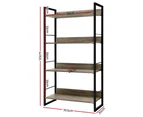 Artiss Bookshelf 4 Tiers - NOE Black and Oak