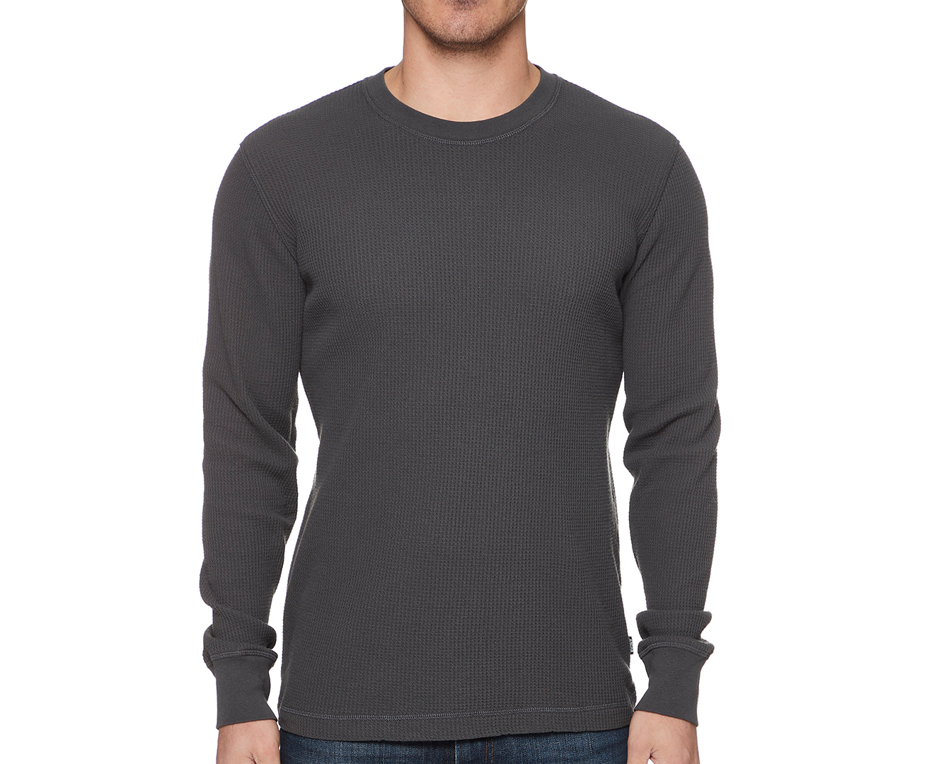 Bonds Men's Long Sleeve Waffle Crewneck Tee / T-Shirt / Tshirt