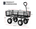 Nnedpe Garden Cart With Mesh Liner Lawn Folding Trolley Black