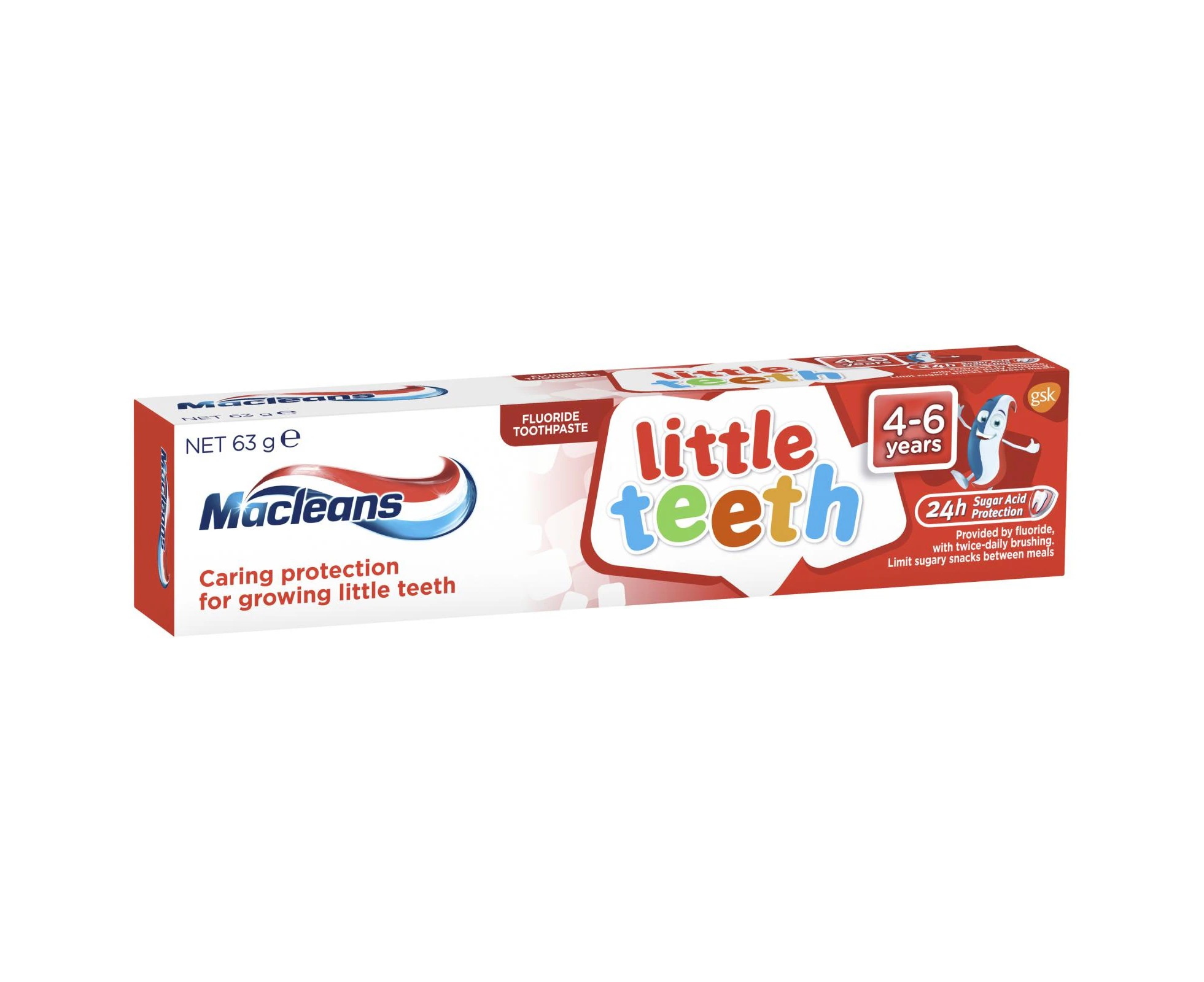 Macleans Flouride Toothpaste Little Teeth 63g For Kids 4-6 years - Bubble Mint