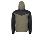 Mountain Warehouse Veer Men's Waterproof Jacket Raincoat with Rip Stop Fabric - Khaki