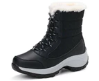 Womens Ladies Winter Waterproof Snow Ankle Boots - Black