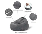 VIVVA 100x120cm Extra Large Bean Bag Chairs Sofa Cover Indoor Lazy Lounger For Adults Kids Grey