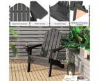 Costway Folding Outdoor Furniture Adirondack Beach Chair Weather Resistance Sun Lounge Garden Patio Yard Black