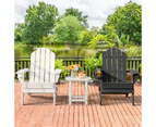 Costway Folding Outdoor Furniture Adirondack Beach Chair Weather Resistance Sun Lounge Garden Patio Yard Black