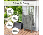 Costway Folding Outdoor Furniture Adirondack Beach Chair Weather Resistance Sun Lounge Garden Patio Yard Grey