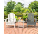 Costway Folding Outdoor Furniture Adirondack Beach Chair Weather Resistance Sun Lounge Garden Patio Yard Grey