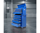 Giantz 14 Drawer Tool Box Cabinet Chest Mechanic Garage Storage Trolley Blue