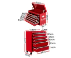 Giantz 14 Drawer Tool Box Cabinet Chest Storage Toolbox Garage Organiser Red