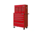 Giantz 14 Drawer Tool Box Cabinet Chest Storage Toolbox Garage Organiser Red