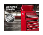 Giantz 14 Drawer Tool Box Cabinet Chest Mechanic Garage Storage Trolley Red