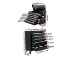 Giantz 14 Drawer Tool Box Cabinet Chest Storage Toolbox Garage Organiser Black