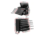 Giantz 14 Drawer Tool Box Cabinet Chest Mechanic Garage Storage Trolley Black