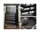 Giantz 14 Drawer Tool Box Cabinet Chest Storage Toolbox Garage Organiser Black