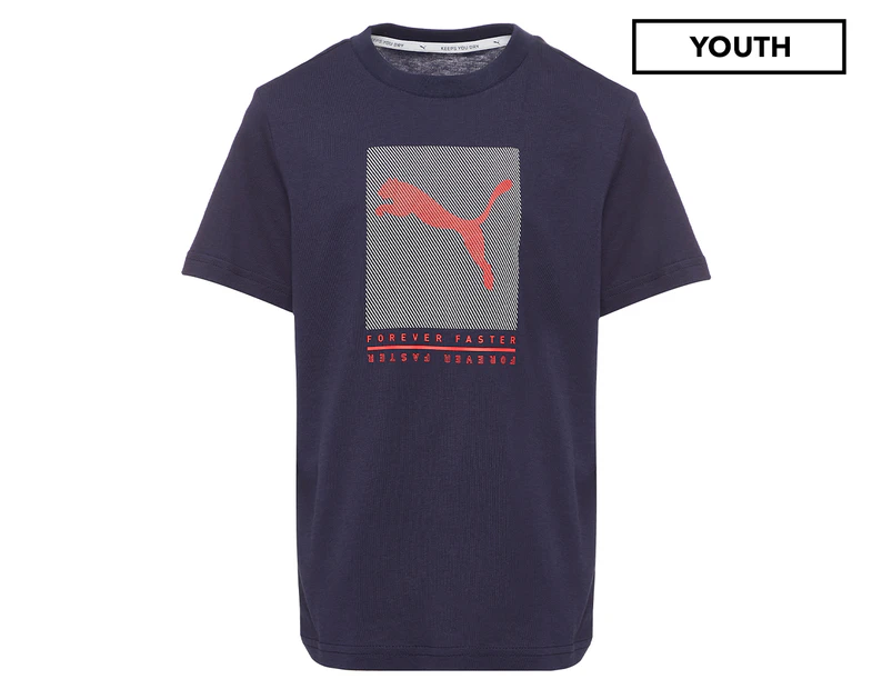 Puma Youth Boys' Active Sports Graphic Tee / T-Shirt / Tshirt - Peacoat